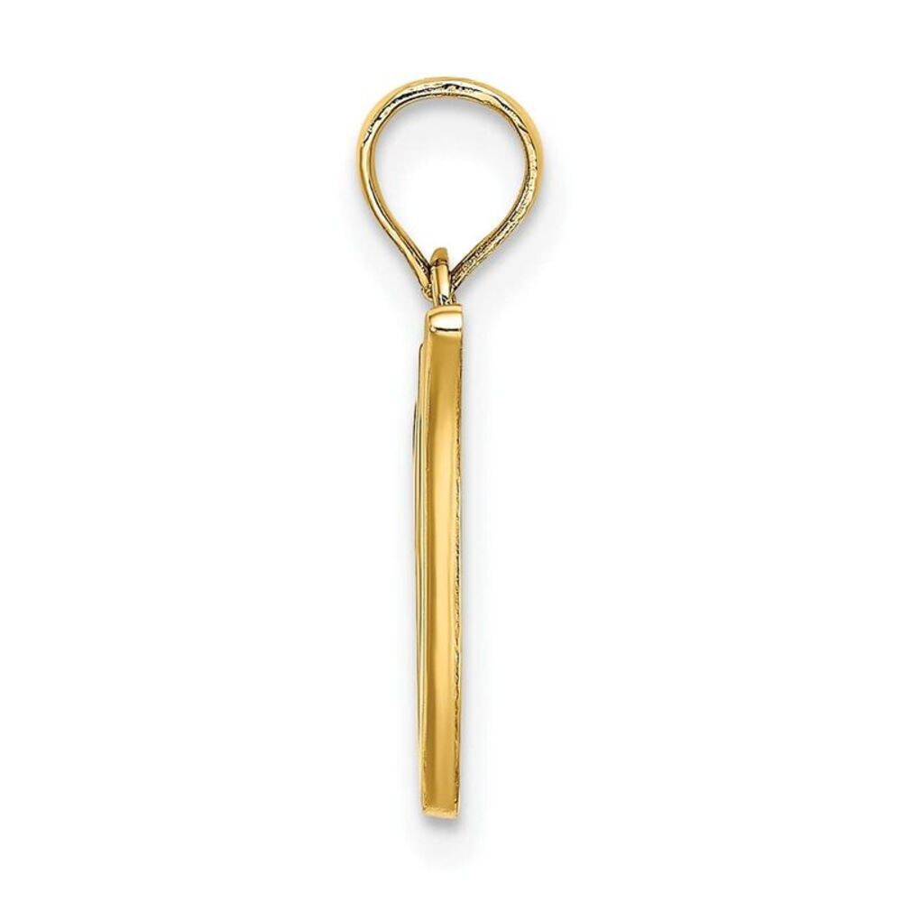 10k Yellow Gold Polished V Script Initial Charm - image 7
